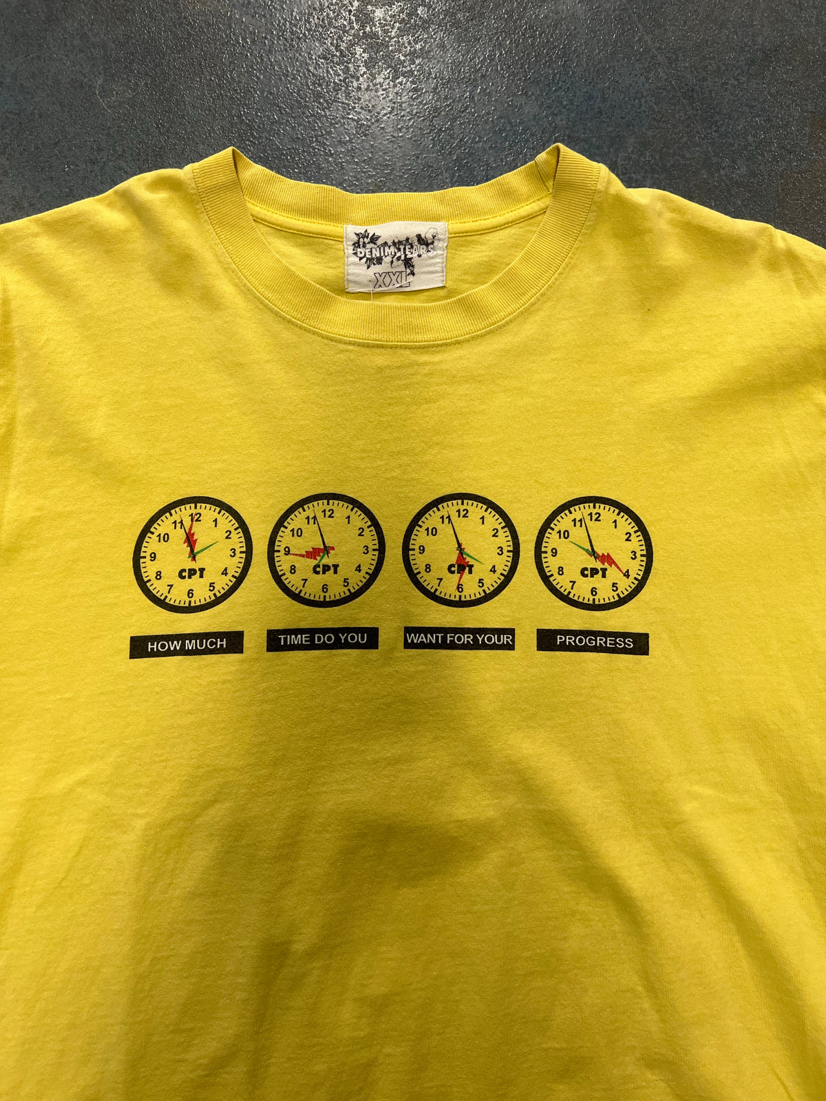 Denim Tears Yellow Progress Clock Tee