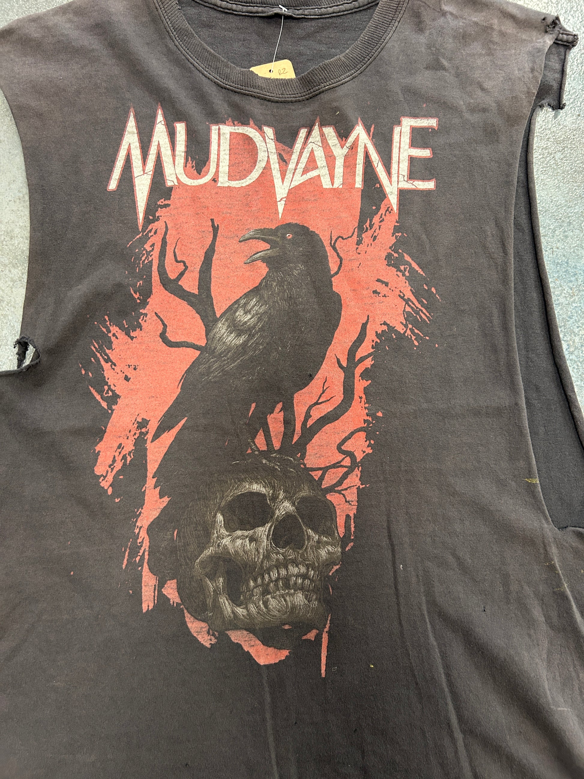 VTG Mudvayne Nu Metal Black Red Crow Cut Offs Tee (RZ)