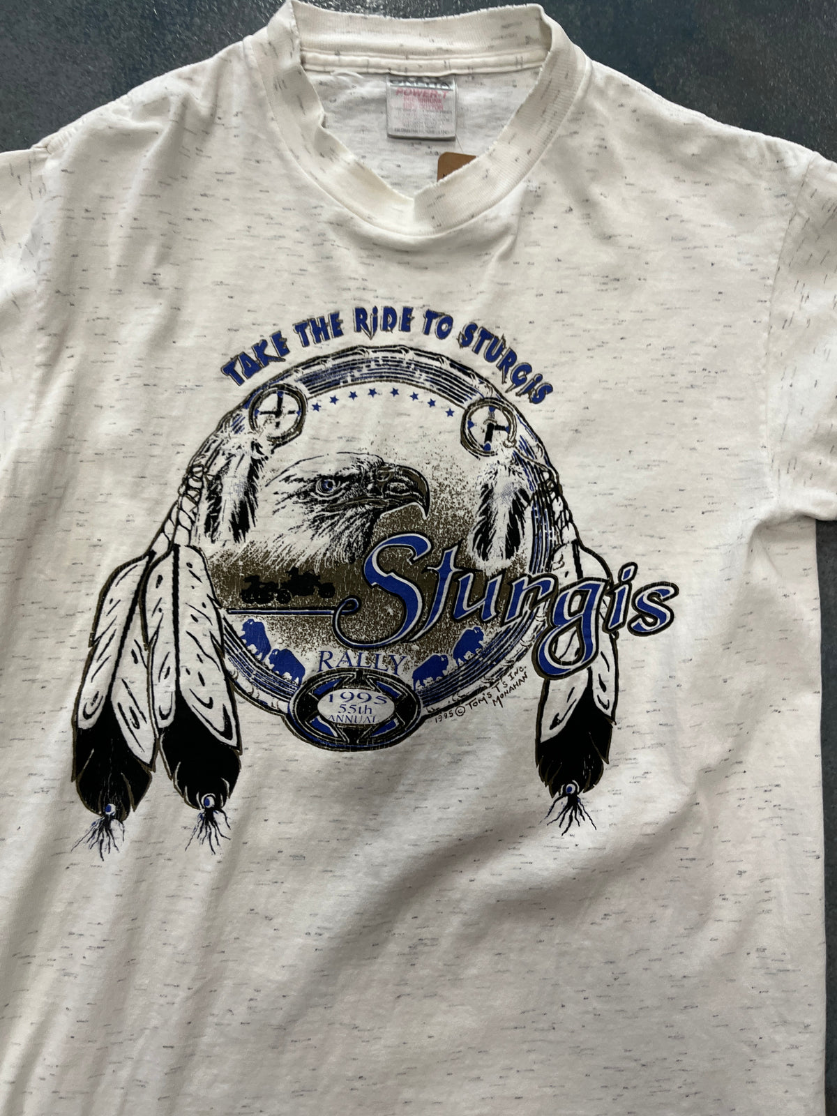 Vintage 1995 Black Hills ‘Take The ride To Sturgis’ 55th Annual Sturgis Rally White Graphic T-Shirt