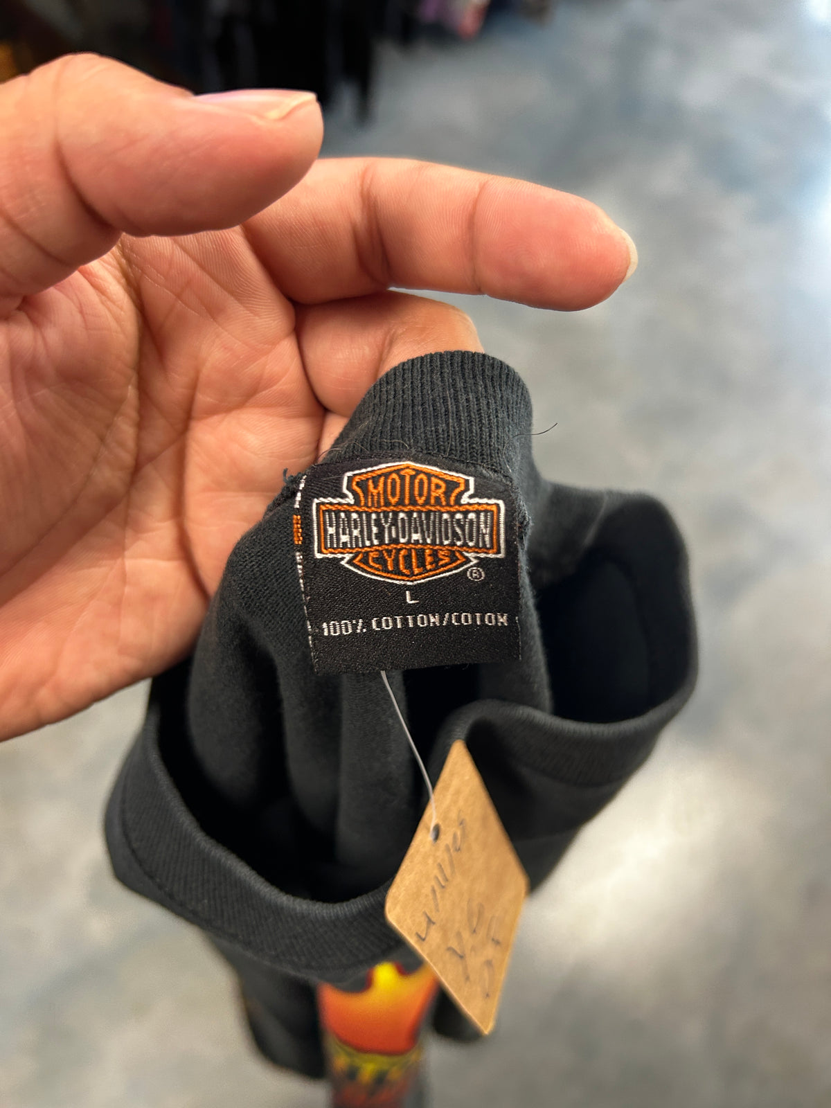 Vintage 1999 Harley Davidson Texas H-D Vintage Long Sleeve Black Tee