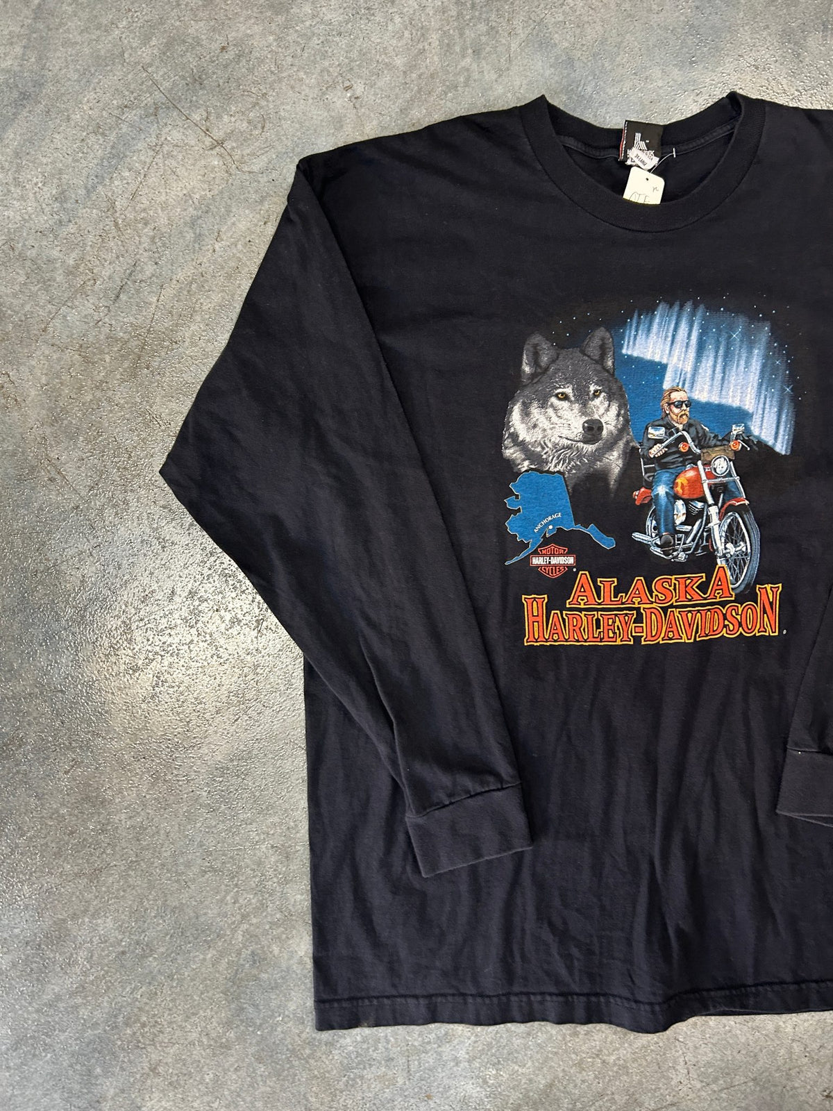 Vintage 20001 AlaskA Harley Davidson Black Long Sleeve Tee