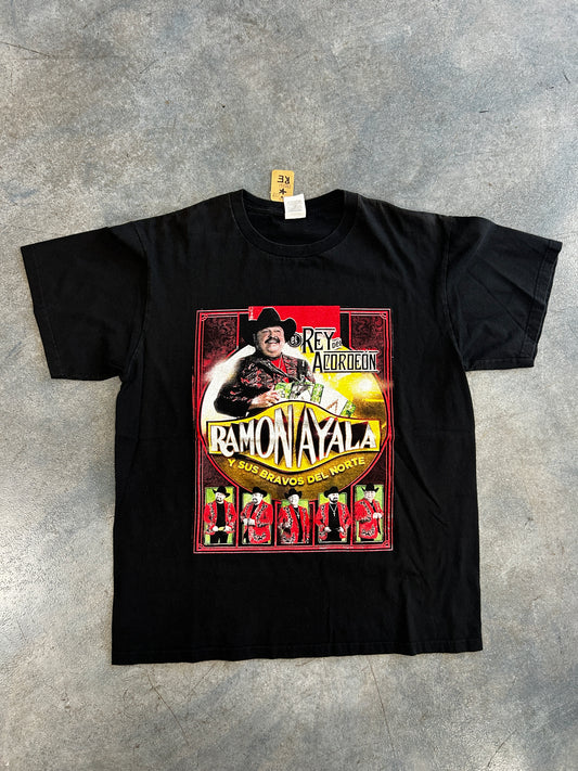 Vintage El Rey Del Acordeon Ramon Ayala Y Sus Bravos Del Norte Black Tee