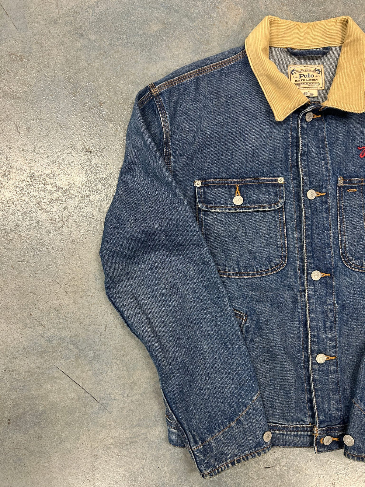 Vintage Polo Ralph Lauren Tiger Patch 1967 Dungaree Denim Trucker Jean Jacket